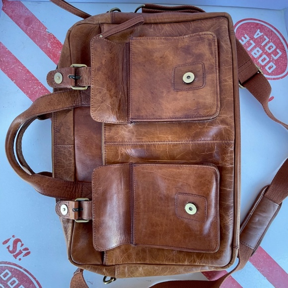 Unisex Rawlings Adjustable Brown Baseball Glove Leather Messenger Bag - Picture 6 of 16